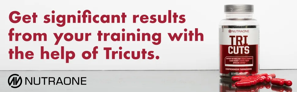 Tricuts Thermogenic Supplement by NutraOne - Aids Weight Management, Boosts Energy & Focus and Helps with Metabolic Maintenance* (90 Capsules) - Get significant results from your training with the help of tricuts