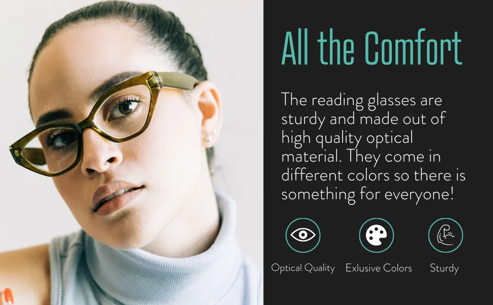 2SeeLife Geometric Cat Eye Oversized Reading Glasses for Women (+1.00 up to +3.00) Green 1.75 x - Green cat eye reading glasses for women
