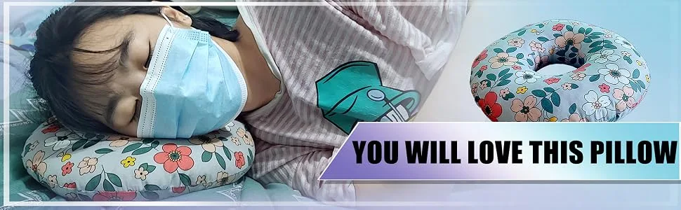 Piercing Pillow for Side Sleepers, Ear Pillows with Ear Hole for Ear Pain, cnh, O-Shaped Side Sleeping Ear Guard Pillow Light Blue - Comfortable ear pillows will be a good helper for your sleep!