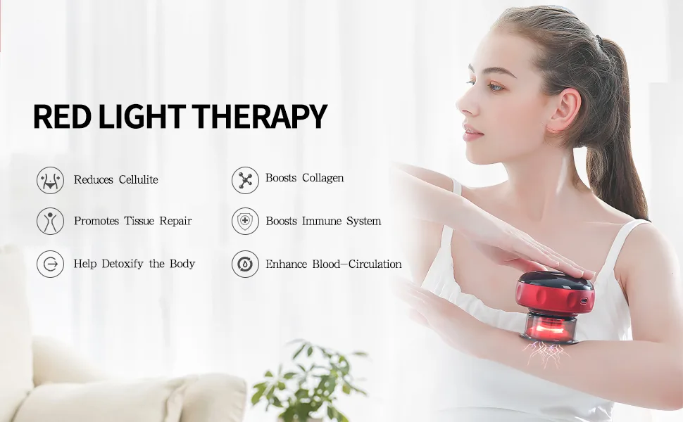 Becommend Smart Dynamic Cupping Therapy Set,Cellulite Massager 3 in 1 Vacuum Therapy Machine Cellulite Remover,Gua Sha Massage Tool with12 Level Temperature and Suction, 12 Level Red - Smart Dynamic Cupping Therapy Set