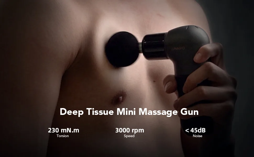 Mini Massage Gun- Kebor Portable Deep Percussion Massager, Handheld Electric Muscle Massagers with 5 Intensities, 4 Heads, USB Charging- for Home Gym Outdoors Black - product information 3