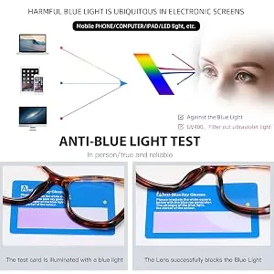 Bevi Reading Glasses Anti Eyestrain Blue Light Blocking Lightweight Large Square Frame with Metal Hinge for Women and Men 01a-blue Light Blocking - Black 2.5 x - product information 9