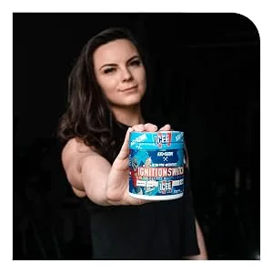 Ignition Switch Pre-Workout with CarnoSyn, TeaCrine, Infinergy, and AgmaMax, Long Lasting Energy, Laser Focus, Increased Pumps, Enhanced Performance, 40 Servings, ICEE Cherry - Female Athlete Ignition Switch