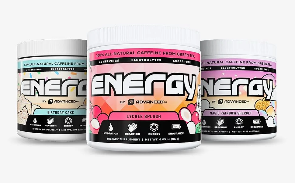 Energy by ADVANCED - Energy Boosting Formula with Electrolytes for Hydration | L-Theanine to Combat Jitters | Sugar Free & Keto Friendly | No Maltodextrin (40 Servings) (Strawberry Shortcake) - supplements