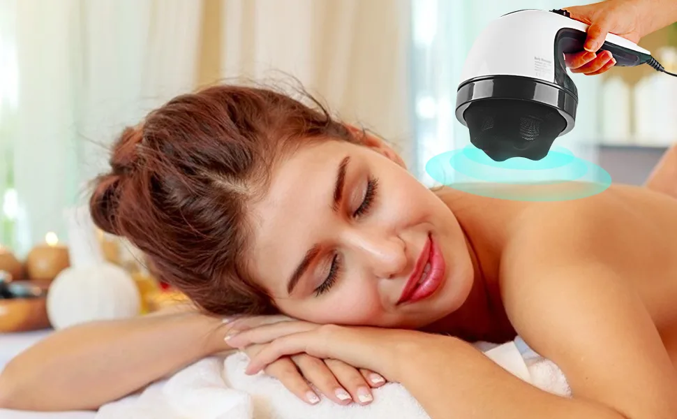 Electric Back Massager - Handheld-Cellulite Massager Full Body Massager with 4 Massage Heads - handheld massager for calf back portable masajeador para celulitis y grasa foot and cellulite belly