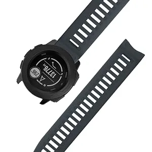 OVERSTEP for Garmin Instinct Band, Soft Silicone Replacement Watch Strap Compatible with Garmin Instinct 2, Solar, Tactical - Amber Yellow - Perfect Connection