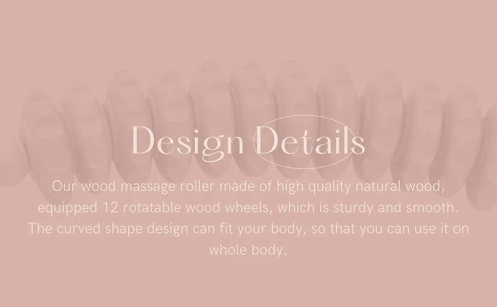 Wumimi Wood Therapy Roller Stick Massage Tool, Curved Designed Handheld Maderoterapia Colombiana Massage Tool, Lymphatic Drainage, Trigger Point Stick, Body Therapy Massager Curve Roller - product information 3