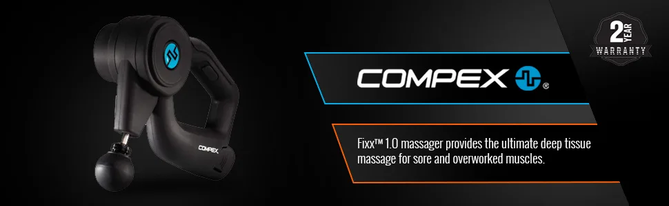 Compex Fixx 1.0 Massager, Therapy Device, Massage Gun, Massage Device, Percussion Massager, Handheld Massage Device - Compex Fixx 1.0 Massager, Therapy Device, Massage Gun