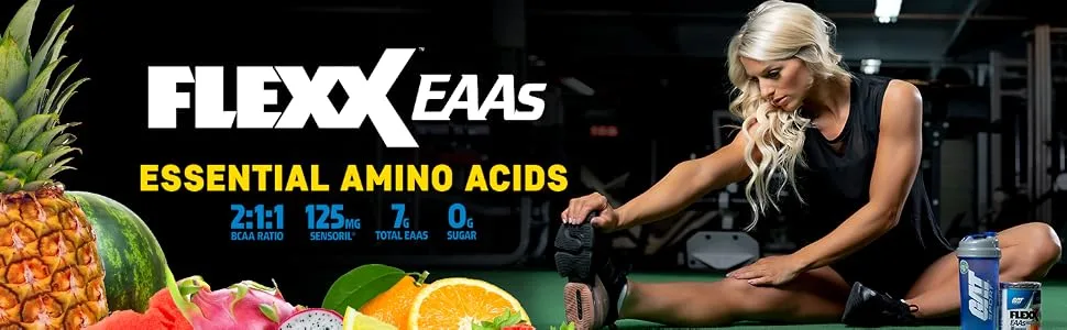 GAT Sport Flexx EAAs + Hydration, Essential Amino Acids with BCAAs, Blue Razz, 30 Servings - Flexx EAAS Essential Amino Acids