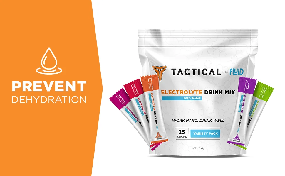 Fluid Tactical - Zero Sugar, Keto Electrolyte Powder, Hydration Packets, Made in USA (Variety, 25 Count) Variety 25 Count - prevent