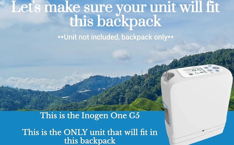 O2TOTES Inogen one G5 Backpack/Lightweight-Comfortable/Fits Inogen one G5 - Fits: Inogen One g5