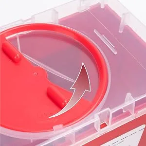 Alcedo Sharps Container for Home and Professional Use 2 Quart (3-Pack), Biohazard Needle and Syringe Disposal, Medical Grade - Final Close