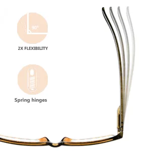 Reducblu Reading Glasses with Spring Hinge for Women and Men - Classic Readers 8 Pairs Mix 2.5 Diopters - Adorable Frame Suitable for Wearing