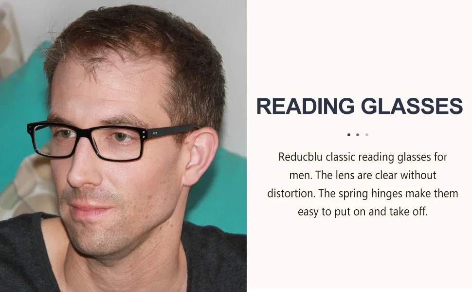 Reducblu Reading Glasses with Spring Hinge for Women and Men - Classic Readers 8 Pairs Mix 2.5 Diopters - Reducblu 8 Pack Reading Glasses for Men