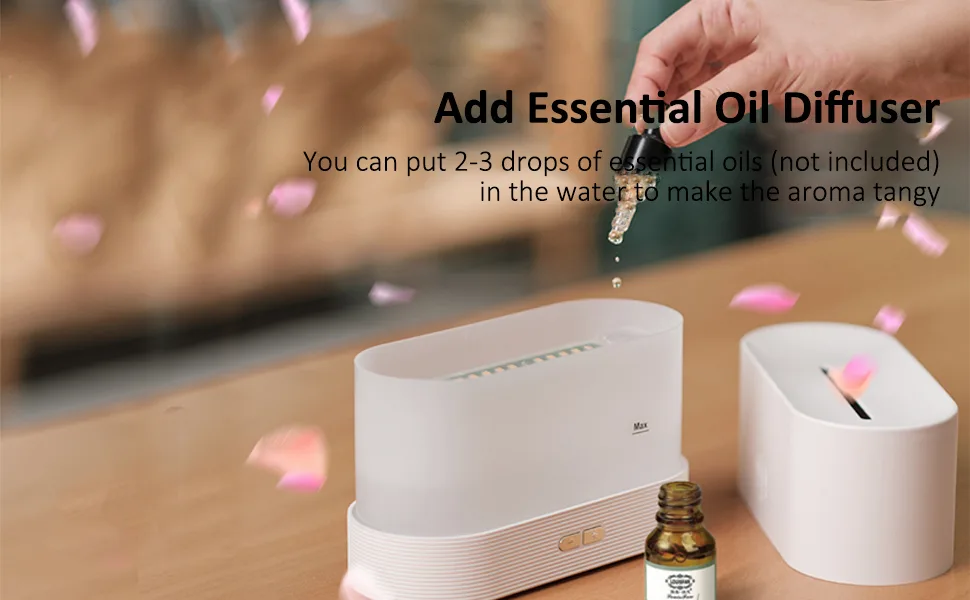 InFanso Essential Oil Diffuser BDQ701 180ml Aromatherapy Oil Diffuser Ultrasonic Cool Mist Diffuser with Waterless Auto Shut-Off Protection,2 Mist Mode Flame Lights for Home Office Black - oil diffuser