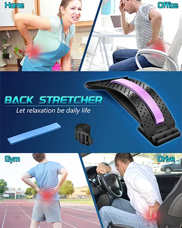 Back Stretcher,Back Cracker,Lower Back Stretchers for Pain Relief, Lumbar Spine Deck Board Multi-Level Back Stretching Device Black - back cracker