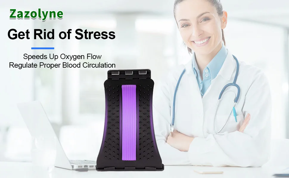 Back Stretcher,Back Cracker,Lower Back Stretchers for Pain Relief, Lumbar Spine Deck Board Multi-Level Back Stretching Device Black - product information 3