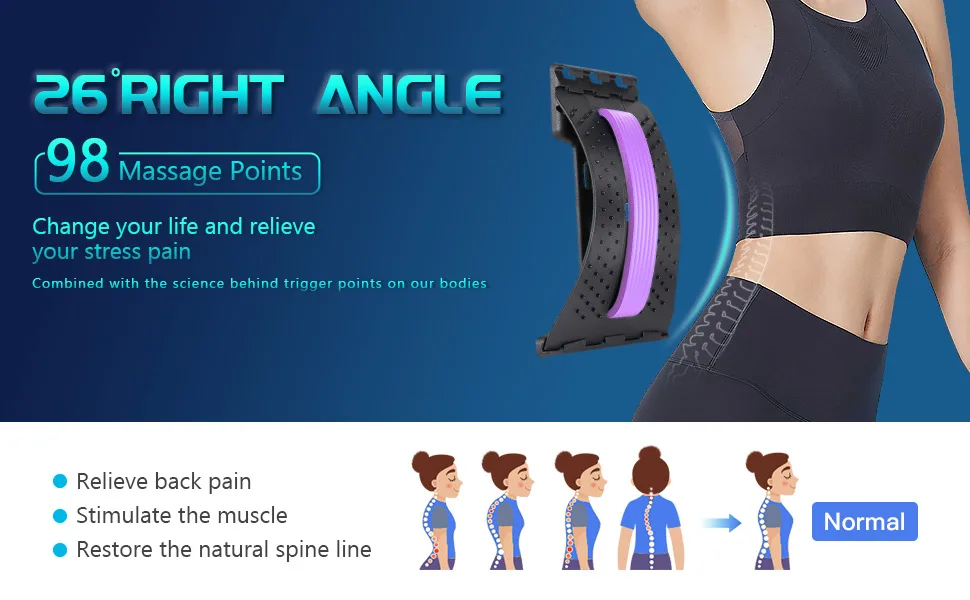 Back Stretcher,Back Cracker,Lower Back Stretchers for Pain Relief, Lumbar Spine Deck Board Multi-Level Back Stretching Device Black - product information 5