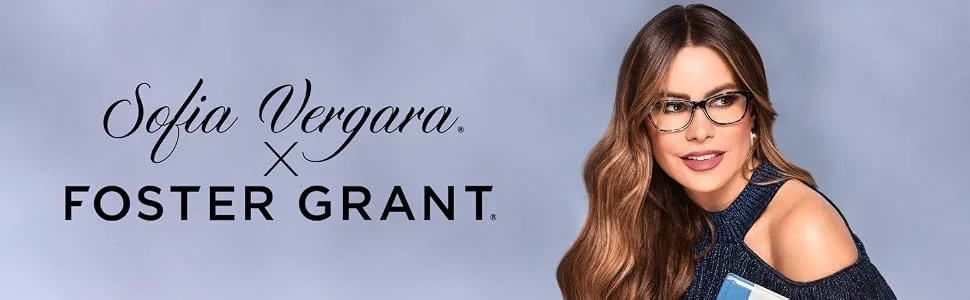 Sofia Vergara x Foster Grant Alicia Blue Light Multi Focus Reading Glasses Rectangular Brown and Blue 50 Millimeters 1.75 x - SV x FG