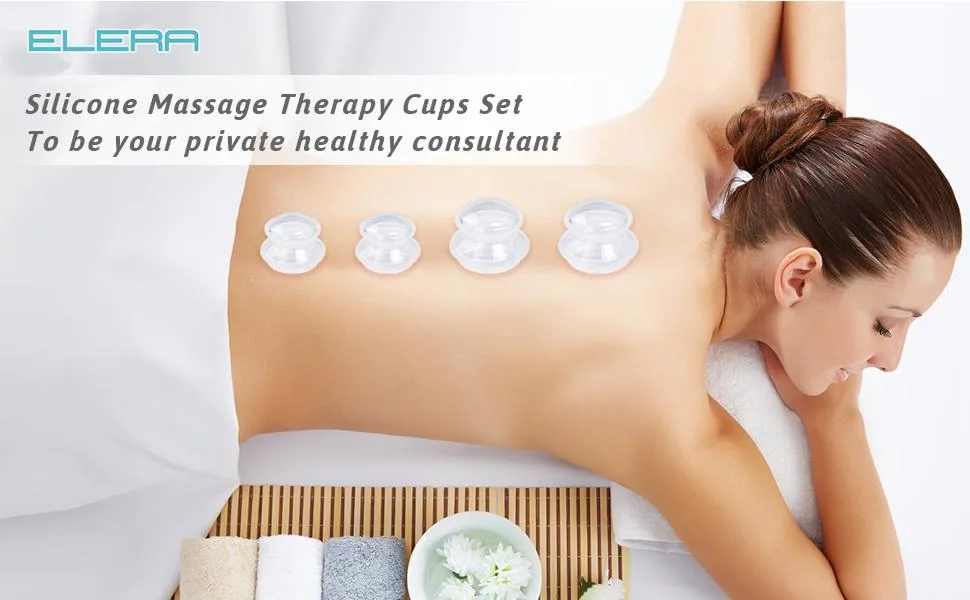ELERA Silicone Cupping Therapy Sets, Professionally Chinese Massage Cups Tools, Silicone Cup for Joint Pain Relief, Massage Body (2 Cups) 2 Piece Set-M - silicone cupping