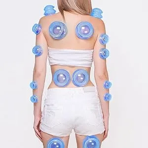 Cupping Therapy Sets, Professionally Chinese Vacuum Suction Massage Cups Tools, Deep Tissue Myofascial Release, Silicone Cup for Joint Pain Relief, Massage Body (Blue, 7) - blue