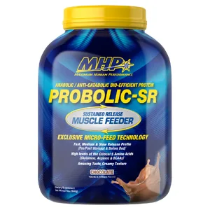 Maximum Human Performance Probolic-SR Sustained Release Protein Powder, 24g Protein, BCAAs, Glutamine, Arginine, Pre-Workout, Post-Workout, Nighttime Protein, 4lbs, 52 Servings, Chocolate Chocolate 4.27 Pound (Pack of 1) - anabolic anti-catabolic protein powder drink sustained release muscle feeder