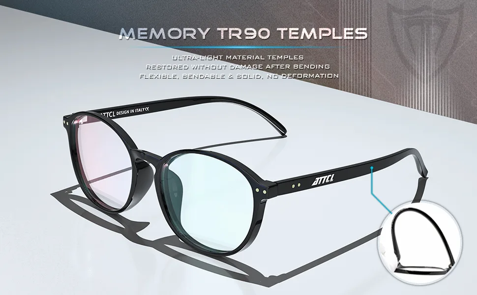 ATTCL Unisex Blue Light Blocking Glasses Men Women Computer Glasses Round Eyeglasses frame Heihua - product information 4