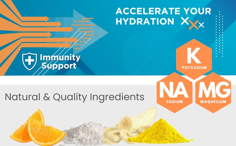 HydroMATE Electrolyte Powder Drink Mix Packets Hydration Accelerator Low Sugar Single Hangover Party Recovery Vitamin C Orange 30 Sticks 30 Count (Pack of 1) - PeachEBC1