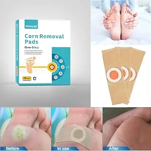 MYMULIKE Corn Removal Pads, Wart Remover, Corn Removal Plaster, Corn Removal Relief Corn Pain and Foot Care (24 Count) 24 Count (Pack of 1) - corn removal corn treatment foot corn removal foot corn treatment corn remover products toe removal
