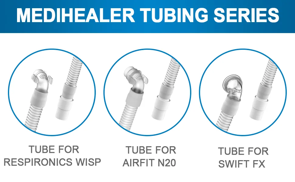 2 Packs Replacement Tube Assembly for Respironics Wisp, Include Short Tube & Elbow & Swivel, Replacement Tubing for Wisp(Not Compatible with DreamWisp), Medihealer CPAP Supplies - product information 2