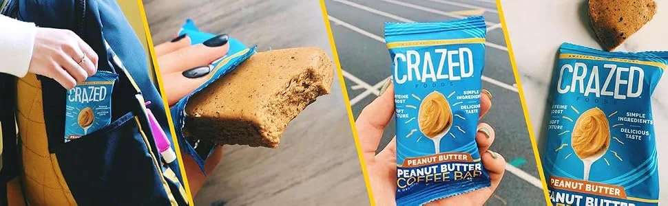 Crazed Foods, Peanut Butter Coffee Energy Bar, Simple Ingredients, Caffeine Boost, Soft Texture, 16g of Protein,12 Bars - product information 4