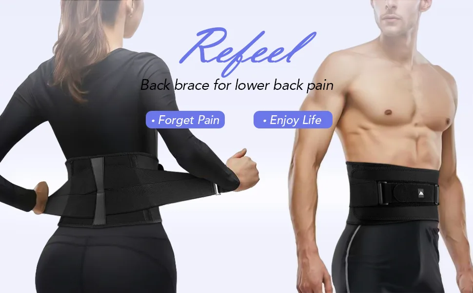 Copper Back Brace for Men&Women lower back pain , Adjustable Trainer Straps for Lower Back Core Support Belt, Relief from Herniated Disc, Sciatica, Scoliosis BLACK Small/Medium - product information 1