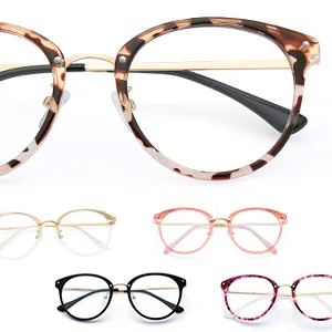 hunsquer Blue Light Blocking Glasses - Women/Men Retro Round Computer Reading Fashion Glasses Non Prescription (2020 black+douhua), 135mm - product information 5