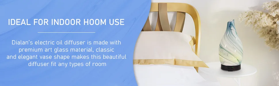 Glass Essential Oil Diffuser Ultrasonic Aromatherapy Diffuser Electric Aroma Cool Mist Diffuser Humidifier with 7 LED Light 2 Mist Mode for Home Office Yoga SPA - Blue Ink 100ML Blue Ink-100ml - Aromatherapy -essential -oil -diffuser