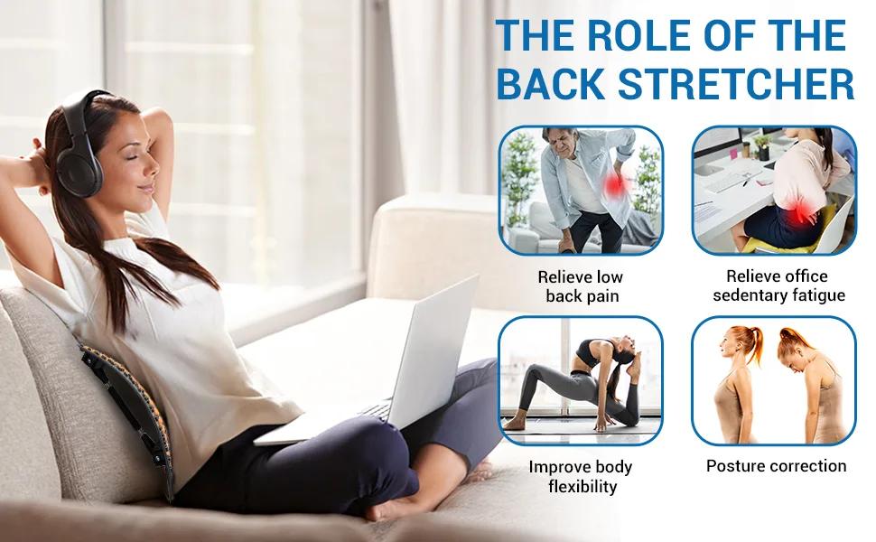 Back Stretcher, Back Cracker, 2022 Upgraded Back Cracking Device for Lower Back Pain Relief, Adjustable Multi-Level Spine Deck with Massage Points for Herniated Disc, Scoliosis, Sciatica - back cracker