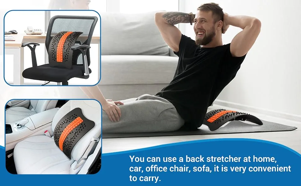 Back Stretcher, Back Cracker, 2022 Upgraded Back Cracking Device for Lower Back Pain Relief, Adjustable Multi-Level Spine Deck with Massage Points for Herniated Disc, Scoliosis, Sciatica - back stretcher