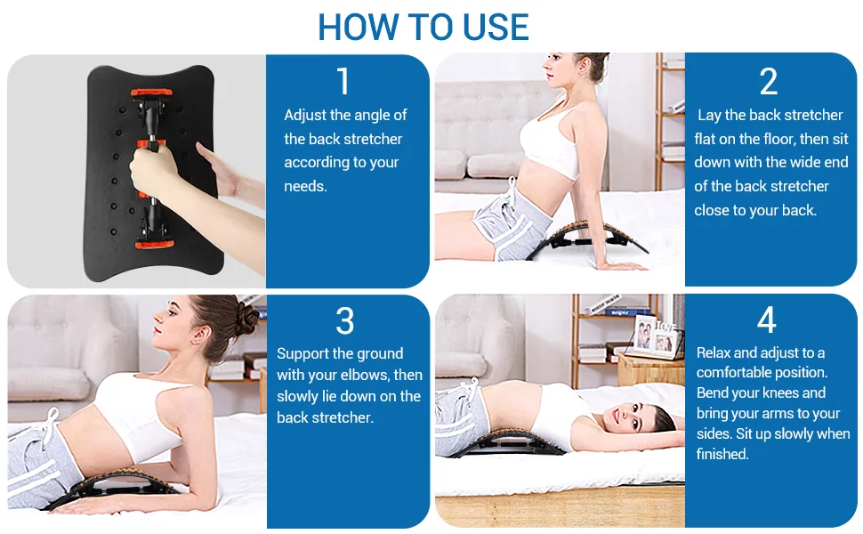 Back Stretcher, Back Cracker, 2022 Upgraded Back Cracking Device for Lower Back Pain Relief, Adjustable Multi-Level Spine Deck with Massage Points for Herniated Disc, Scoliosis, Sciatica - back stretcher
