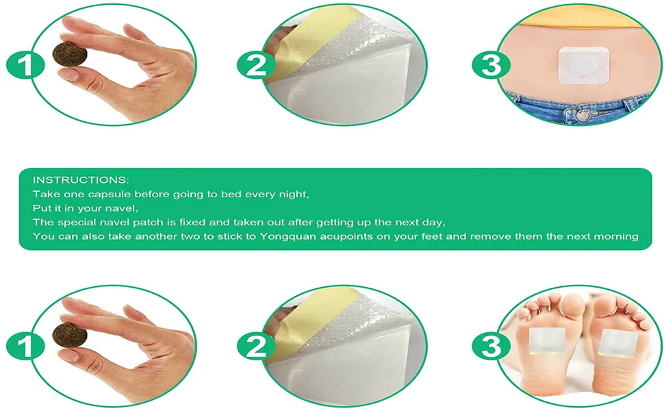 Moxibustion Belly Button Patch - Natural Herbal Abdomen Waist Path for Men and Women (30 pcs/Box) - Moxibustion Belly Button Patch