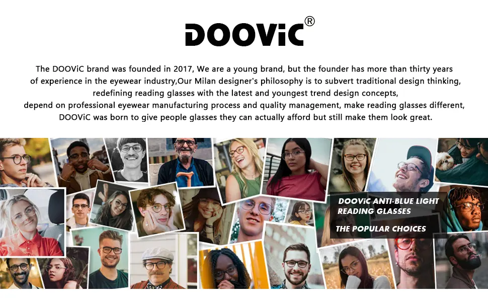 DOOViC Reading Glasses 4 Pack Blue Light Blocking Spring Hinge Fashion Classic Computer Readers for Women and Men Anti Eyestrain 2.00 Strength 4 Colors 2.0 x - reading glasses