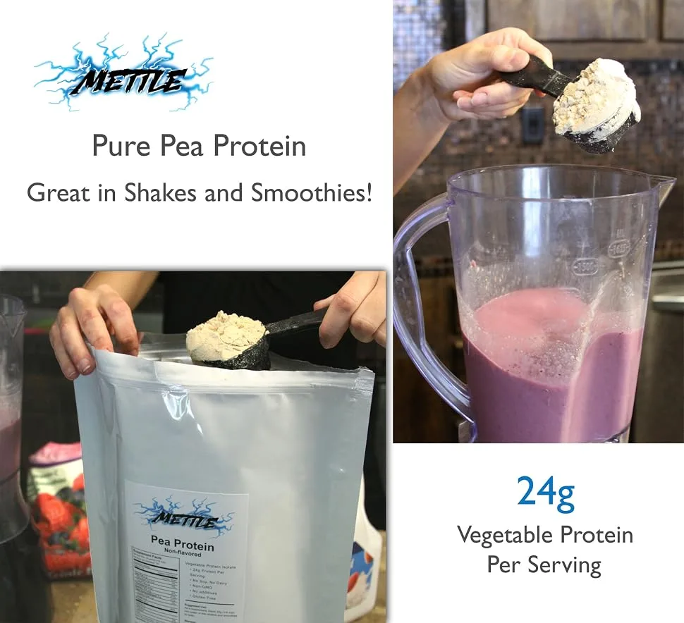 Pea Protein Powder - 5 Pound - Bulk Pure Supplement (Unflavored) – Mettle Pea Protein Isolate - product information 1
