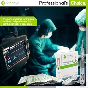 Cynamed 3-Piece Professional Dermaplaning Tool Kit  - 100 Surgical Dermaplane - SCALPEL BLADE MEDICAL STUDENT