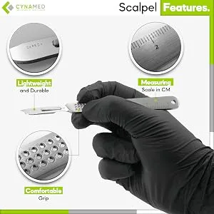 Cynamed 3-Piece Professional Dermaplaning Tool Kit  - 100 Surgical Dermaplane - SCALPEL HANDLE NUMBER 3 SWANN MORTON BARD PARKER