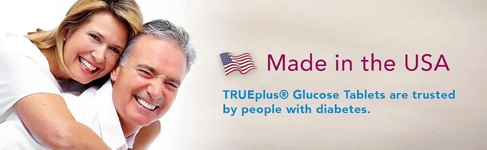TRUEplus Glucose Tablets - Orange - 50 Tablet - Made in USA Glucose Tablets Trueplus True Plus Diabetic Supplies Diabetes Supplements