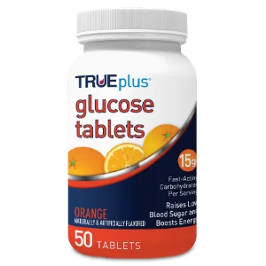 TRUEplus Glucose Tablets - Orange - 50 Tablet - TRUEplus glucose tablet fast acting glucose raise blood glucose boost energy