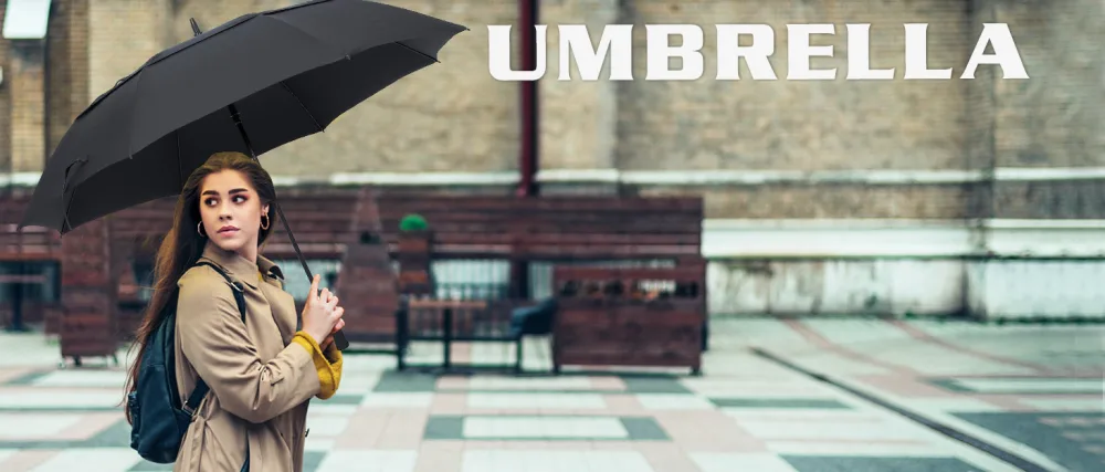 ZOMAKE Golf Umbrella 62 Inch Large Windproof Umbrellas Automatic Open Oversize Rain Umbrella with Double Canopy for Men - Vented Stick Umbrellas(Black) Black 62 Inch - Umbrella