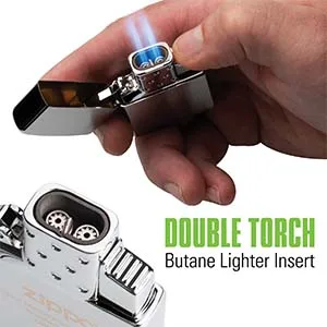 Zippo 65827 Butane Lighter Insert - Double Torch Double Torch Butane - double torch, butane, blue flame, reusable, refillable, zippo, zippo lighter, thunderbird,