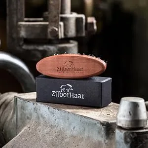 ZilberHaar Pocket Beard Brush - Soft - Boar Bristles and Pear Wood - Straightens and Softens Beards - Great for Beard Oils and Balms - Made in Germany - quality made luxury