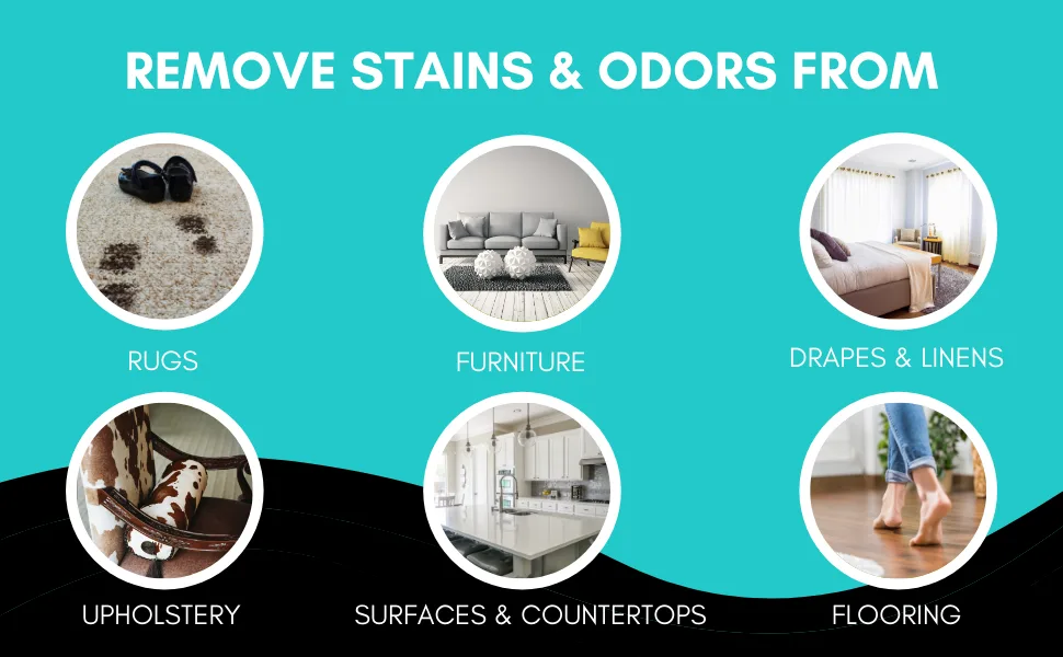 Zero Odor  Multi-Surface Stain Remover  Odor Eliminator - Permanently Remove Stains and Odor Patented Molecular Technology Best for Carpet Rug Linens Furniture Floors 32oz (Over 700 Sprays) - 32oz Multi-Surface | 3