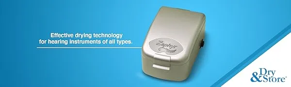 Zephyr by Dry  Store Hearing Instrument DryerDehumidifier  for Care and Maintenance of Hearing Aids  Cochlear Processors  in-Ear Monitors - Zephyr