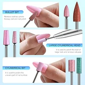 ZEJIANG Ceramic Nail Drill Bits Electric Manicure Head Replacement Device For Manicure Pedicure Polishing Mill Cutter Nail Files - Ceramic Nail Drill Bits